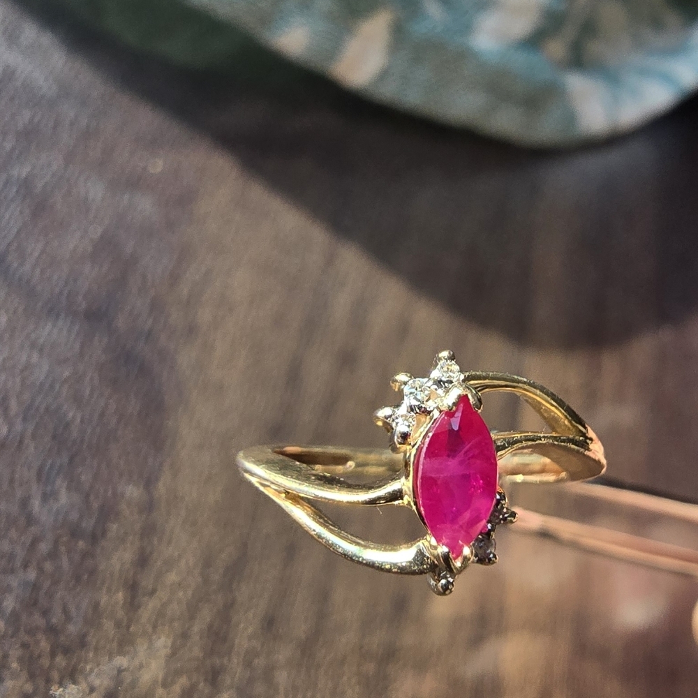 Ruby Gold Gemstone Ring - image 5